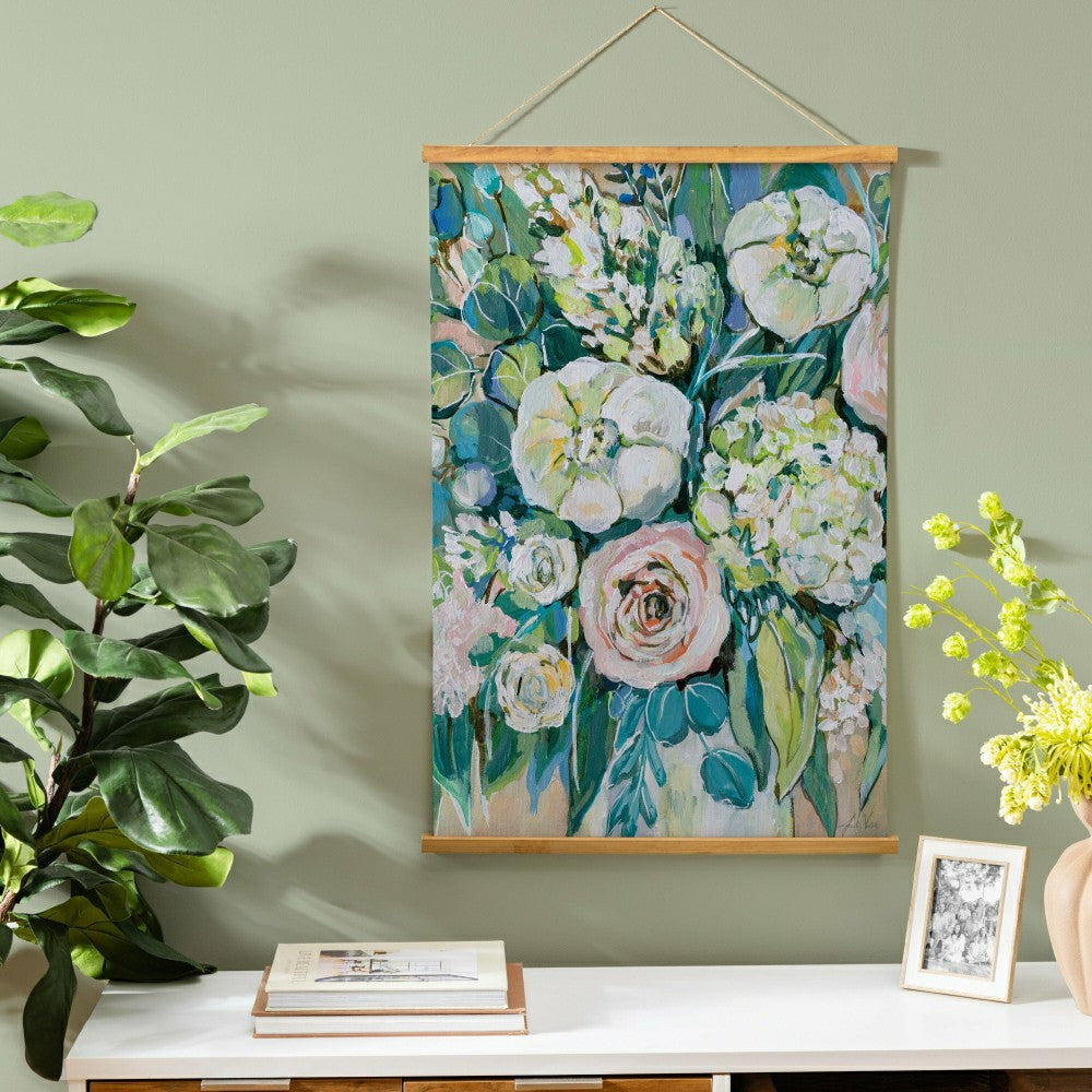 Hillside Pasture Indoor Wall Décor Canvas Tapestry, Floral Bouquet | Plow & Hearth