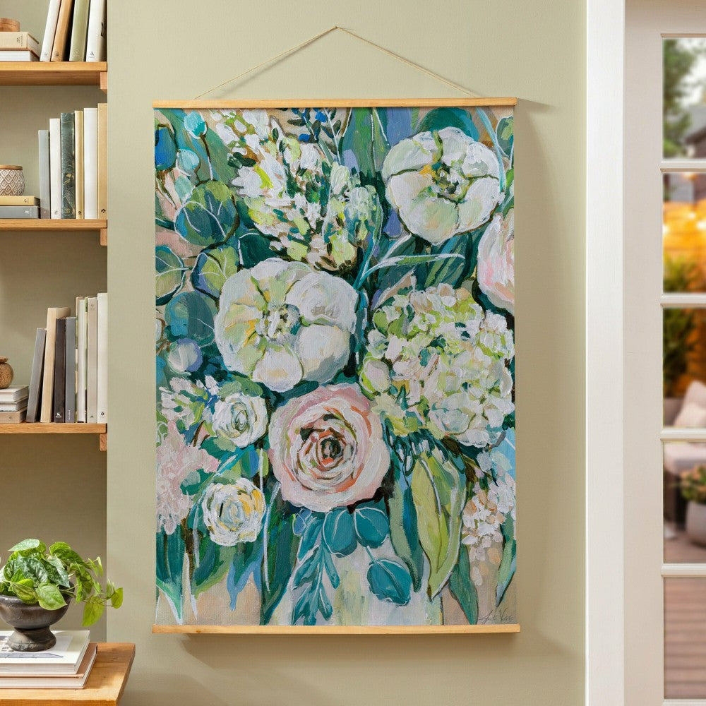 Hillside Pasture Indoor Wall Décor Canvas Tapestry, Floral Bouquet | Plow & Hearth