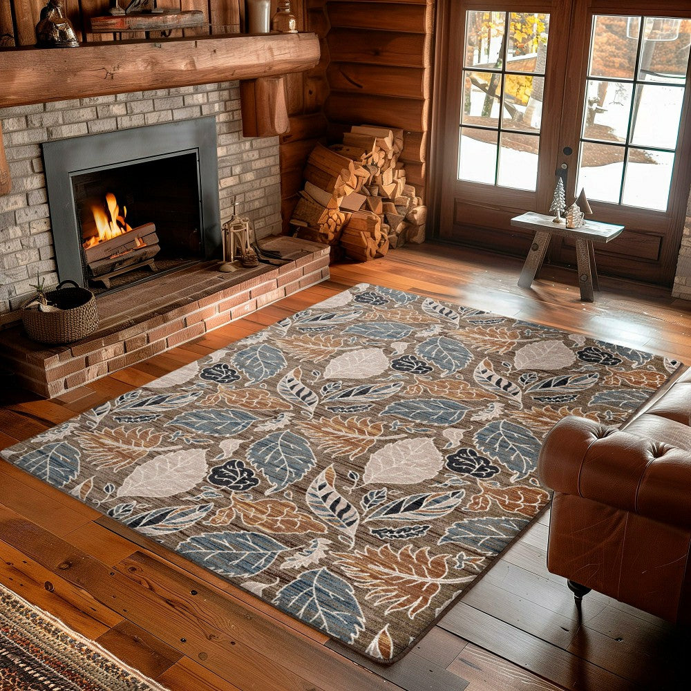 Leaves EnduraStran Area Rug, 4' x 5' | Plow & Hearth