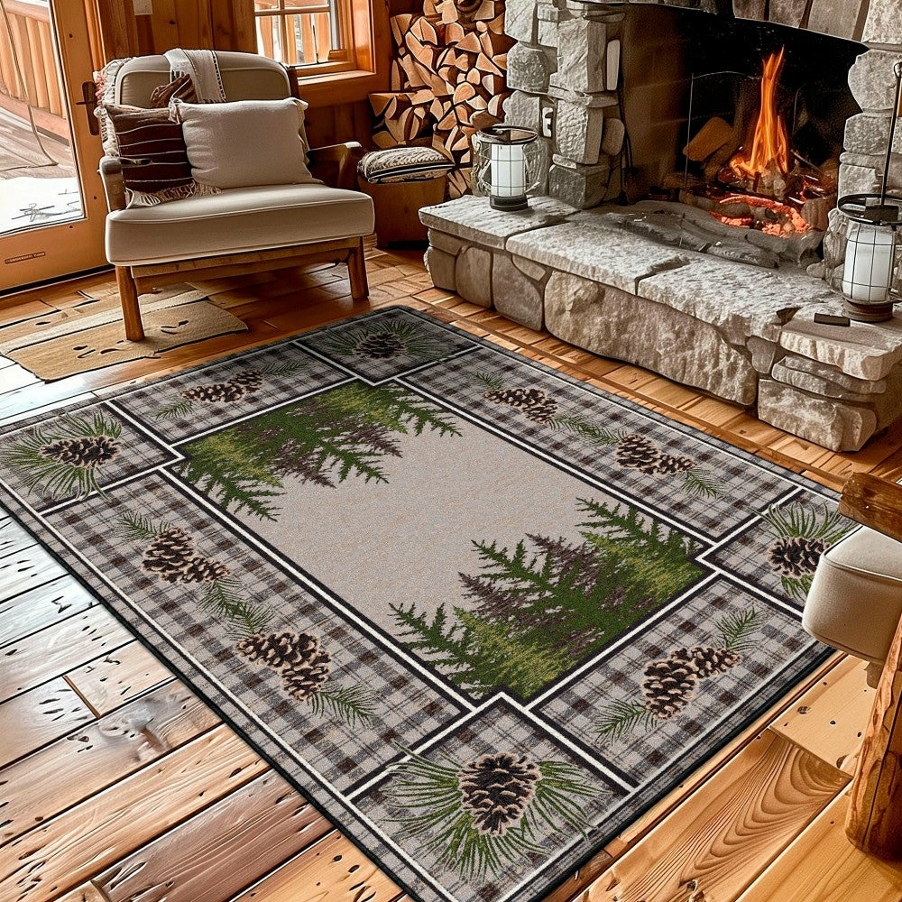 Pine Cone Valley Plaid Rug | Plow & Hearth
