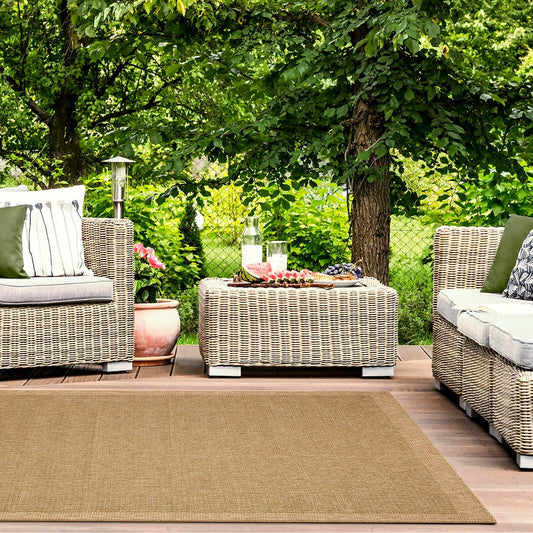 Indoor/Outdoor Toulouse Border Print Rug, 7'10" x 9'10" | Plow & Hearth