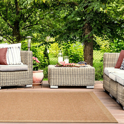Indoor/Outdoor Toulouse Border Print Rug, 7'10" x 9'10" | Plow & Hearth