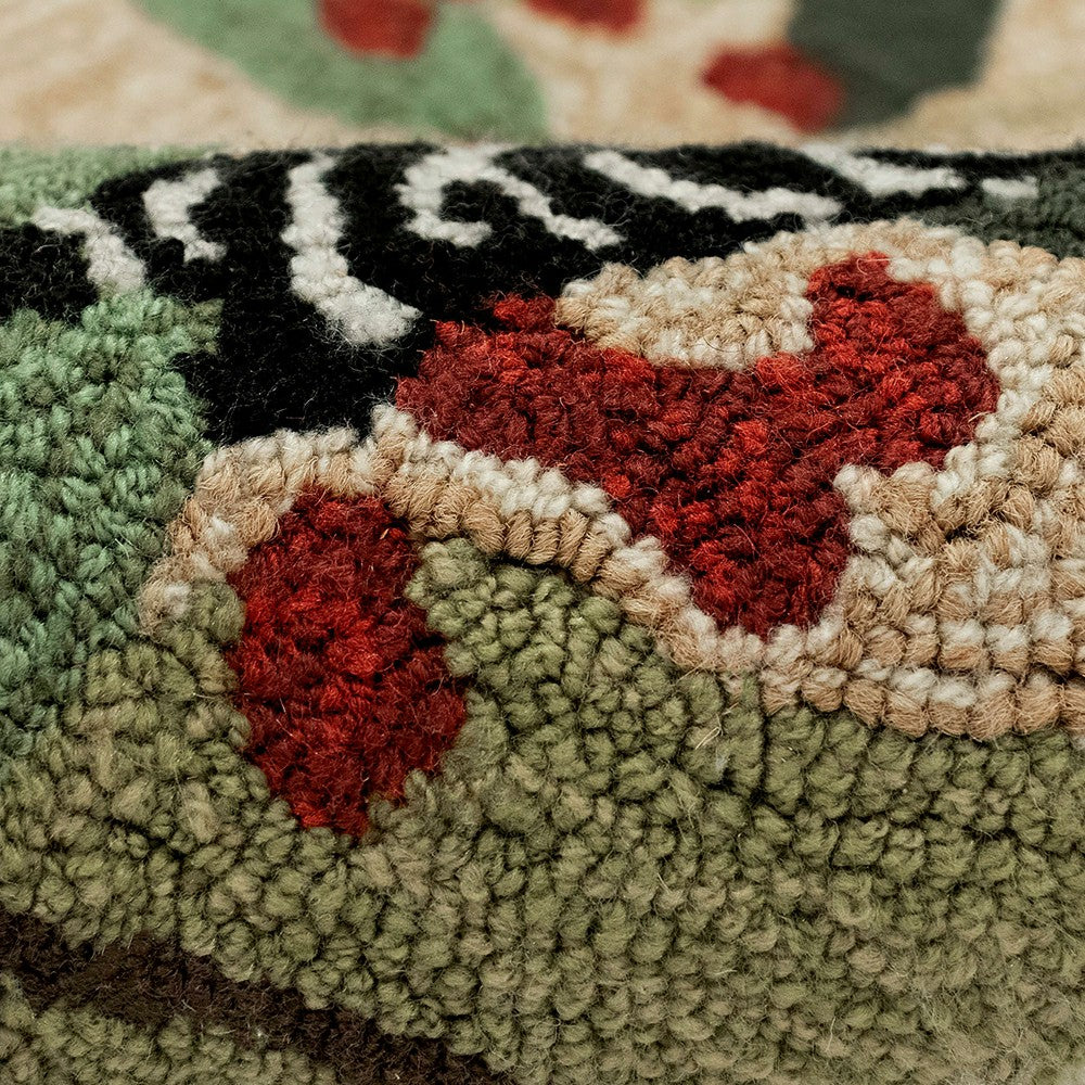 Indoor/Outdoor Synthetic Blend Birds Border Runner, 24" x 60" | Plow & Hearth