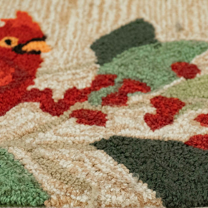 Indoor/Outdoor Synthetic Blend Birds Border Runner, 24" x 60" | Plow & Hearth