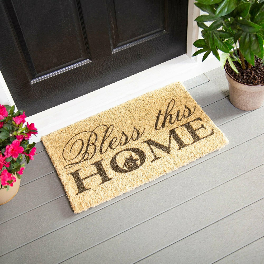 Bless This Home Coir Mat | Plow & Hearth