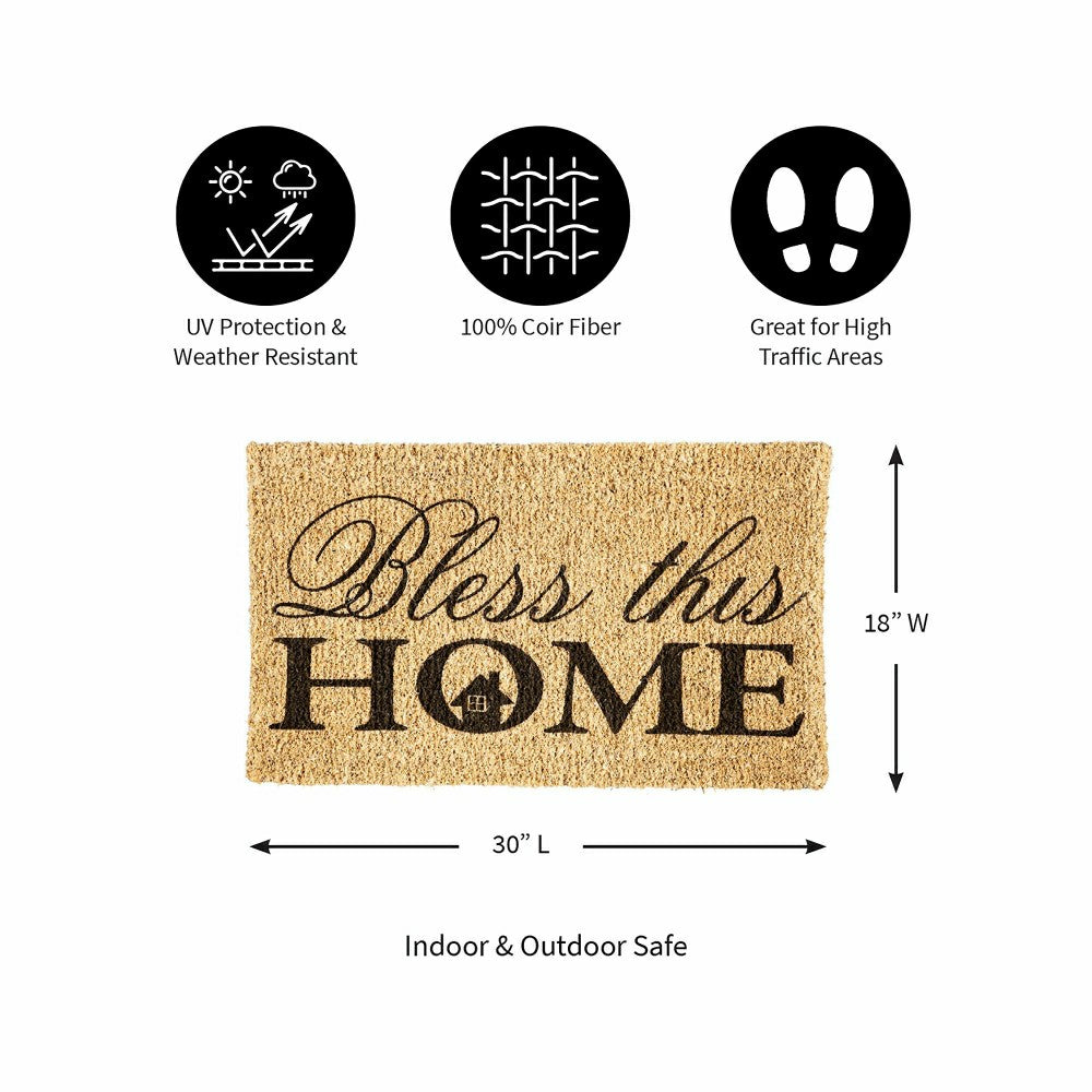 Bless This Home Coir Mat | Plow & Hearth