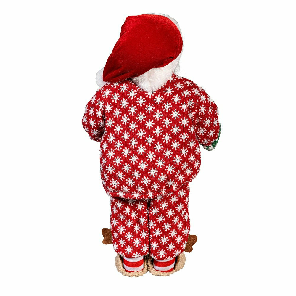 Christmas Vacation Table Décor Santa in Pajamas Fabric and Plastic, 19 | Plow & Hearth
