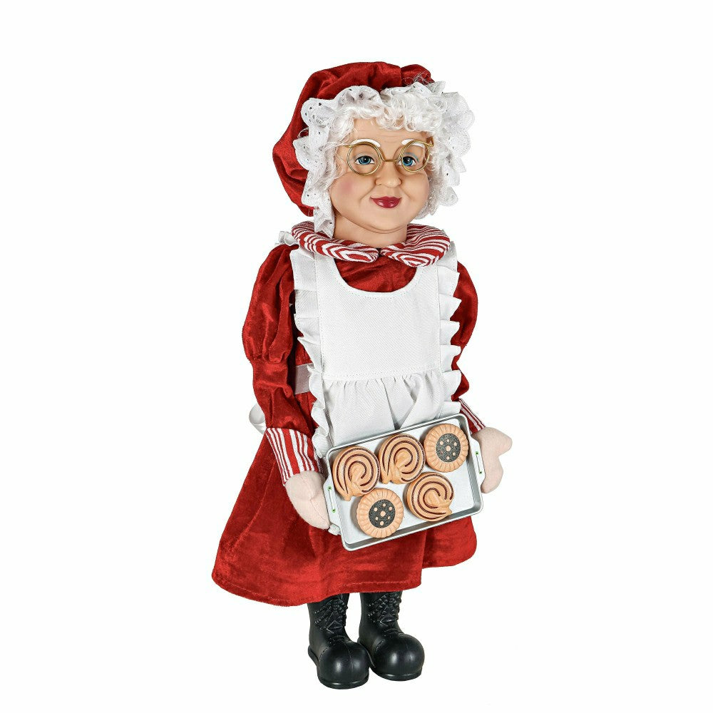 Mrs. Claus with Sheet of Cookies Table Décor | Plow & Hearth