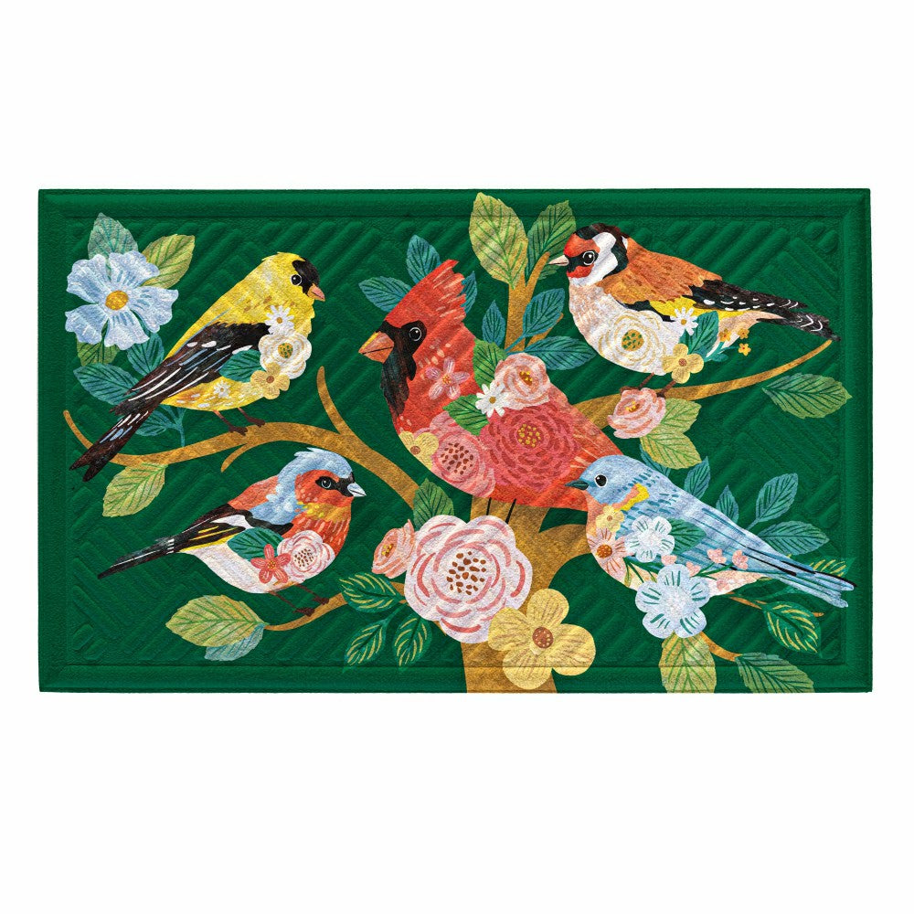 Cottage Garden Birds Embossed Mat | Plow & Hearth