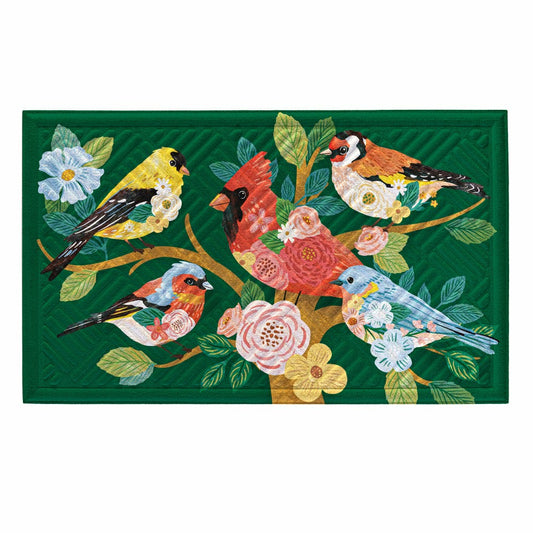 Cottage Garden Birds Embossed Mat | Plow & Hearth