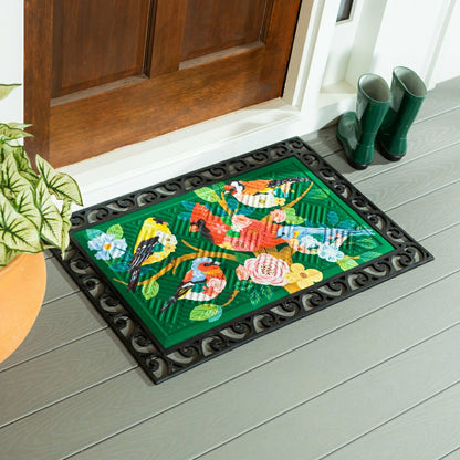 Cottage Garden Birds Embossed Mat | Plow & Hearth