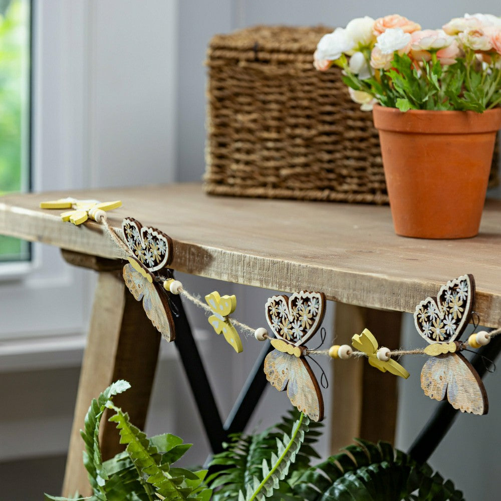 Pollinator Garden Hanging Decor Wood Butterfly, 3.7"H | Plow & Hearth