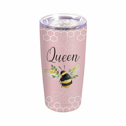 Pollinator Garden Tumbler Double Wall Stainless Steel Tumbler, Queen B | Plow & Hearth