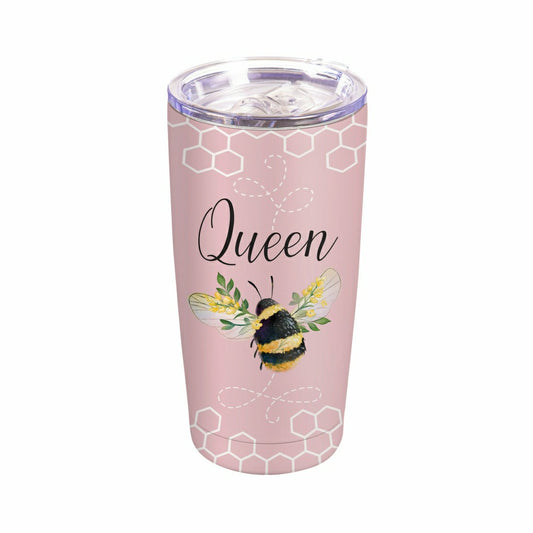 Pollinator Garden Tumbler Double Wall Stainless Steel Tumbler, Queen B | Plow & Hearth