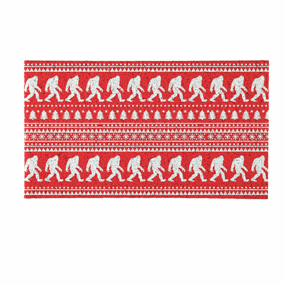 High Country Bigfoot Christmas Sweater PVC Trapper Mat, 28"x16" | Plow & Hearth