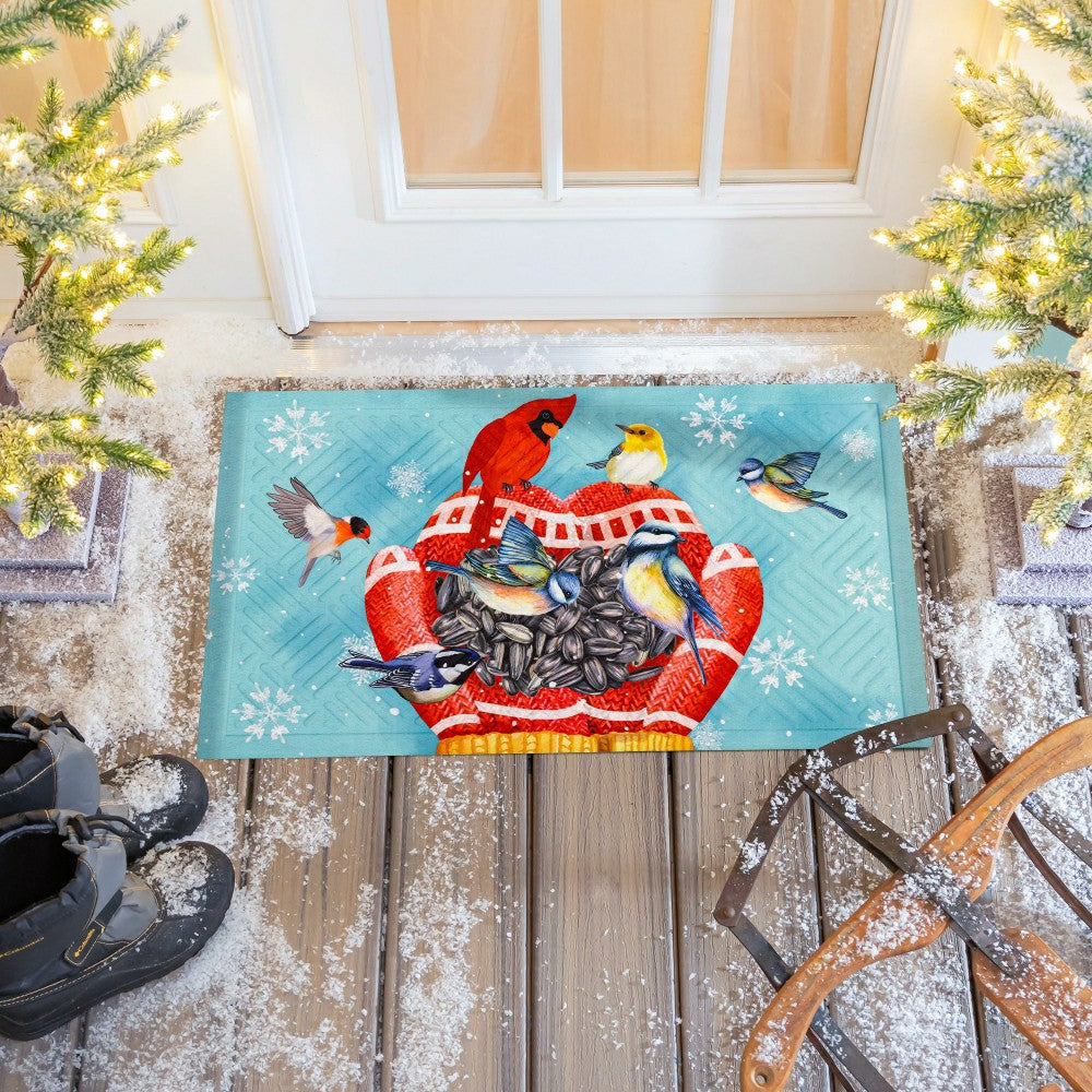 Welcome Bird Friends Embossed Mat | Plow & Hearth