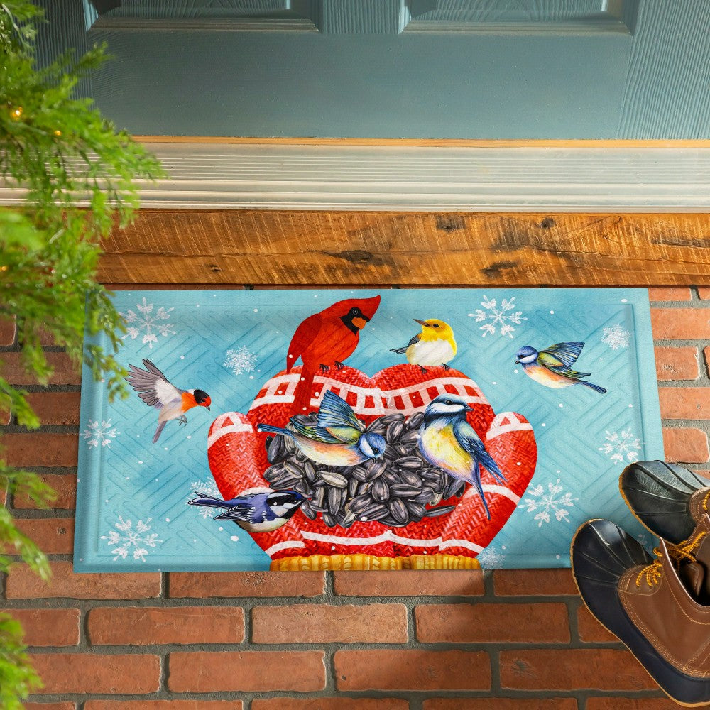 Welcome Bird Friends Embossed Mat | Plow & Hearth