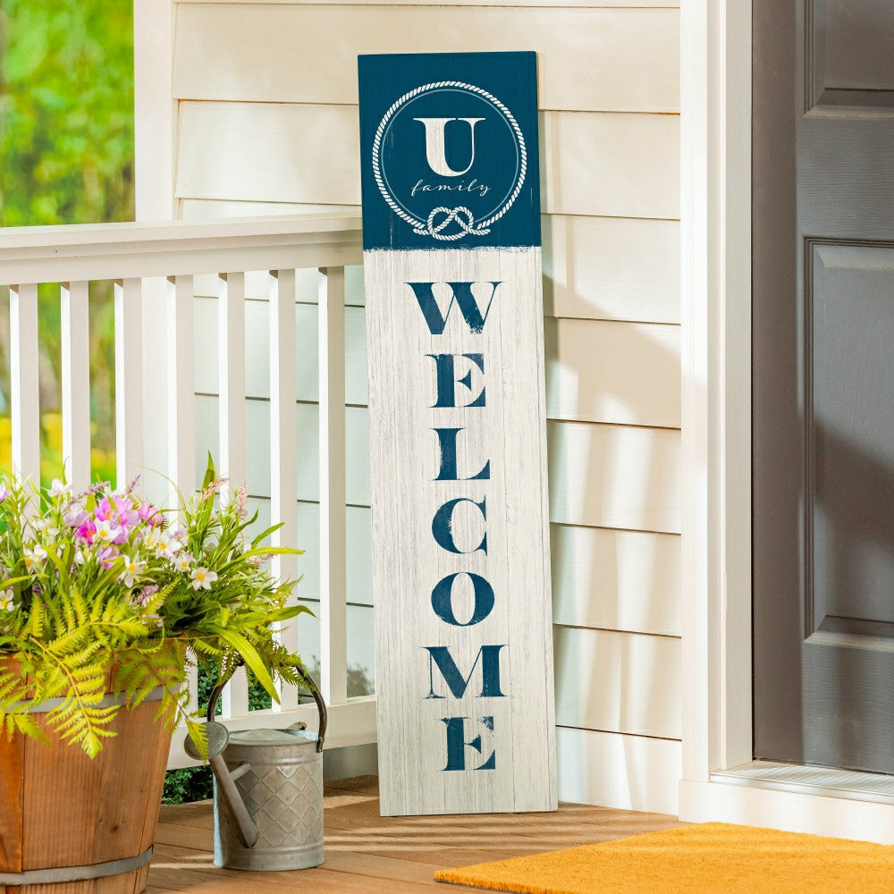 Coastal Porch Leaner Nautical Monogram 46" U | Plow & Hearth