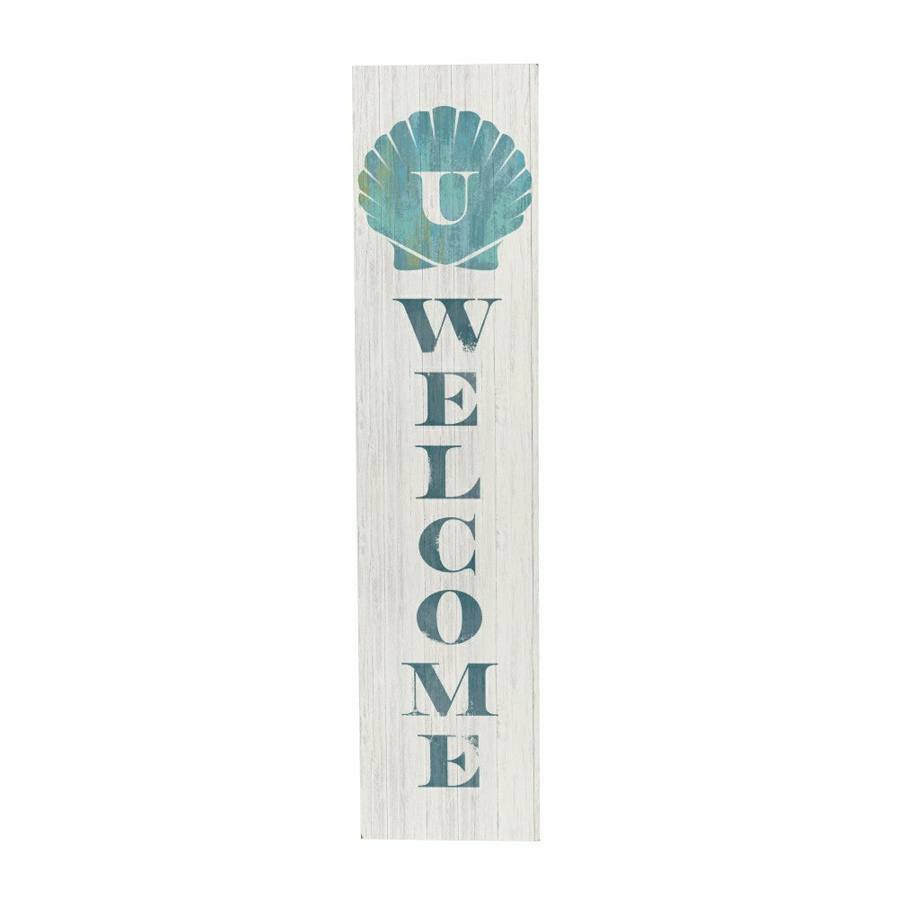 Coastal Porch Leaner Shell Monogram 46" U | Plow & Hearth