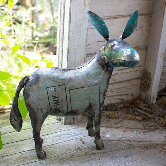 Recycled Metal Donkey Garden Statue | Plow & Hearth