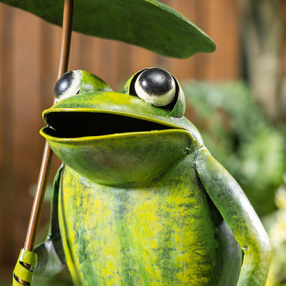 Frog with Umbrella Garden Statue | Plow & Hearth
