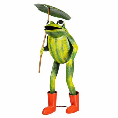 Frog with Umbrella Garden Statue | Plow & Hearth