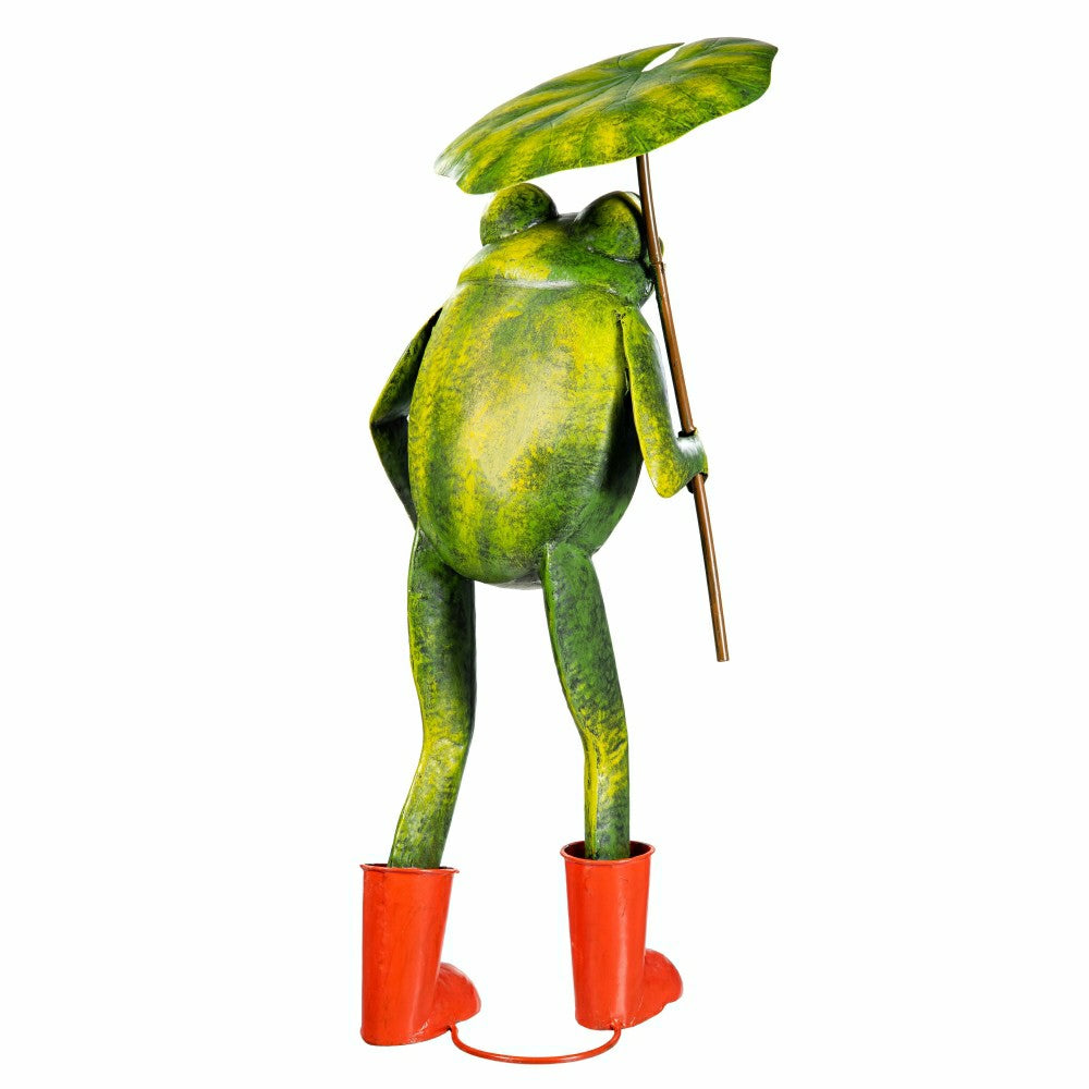 Frog with Umbrella Garden Statue | Plow & Hearth
