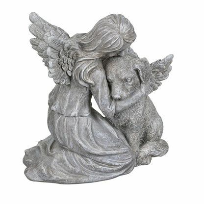 Memorial Angel’s Comfort Dog Resin Statuary, 8.5"H | Plow & Hearth
