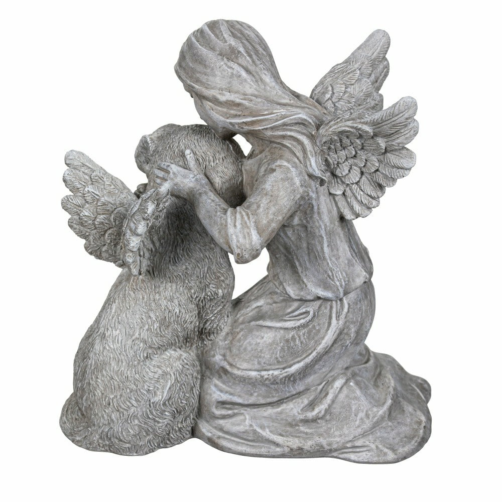 Memorial Angel’s Comfort Dog Resin Statuary, 8.5"H | Plow & Hearth