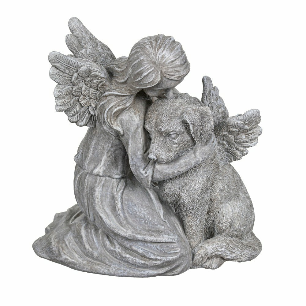 Memorial Angel’s Comfort Dog Resin Statuary, 8.5"H | Plow & Hearth