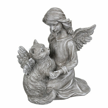 Memorial Angel’s Comfort Cat Resin Statuary, 8.5"H | Plow & Hearth