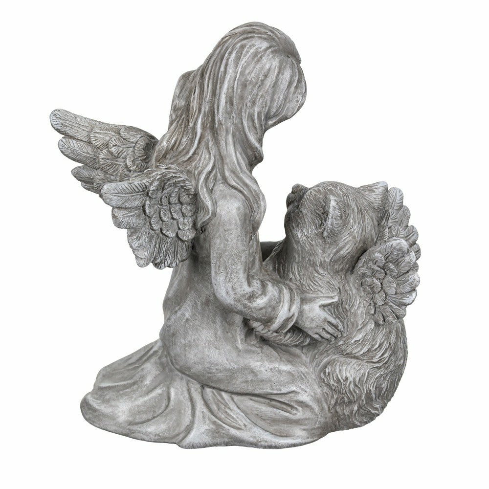 Memorial Angel’s Comfort Cat Resin Statuary, 8.5"H | Plow & Hearth