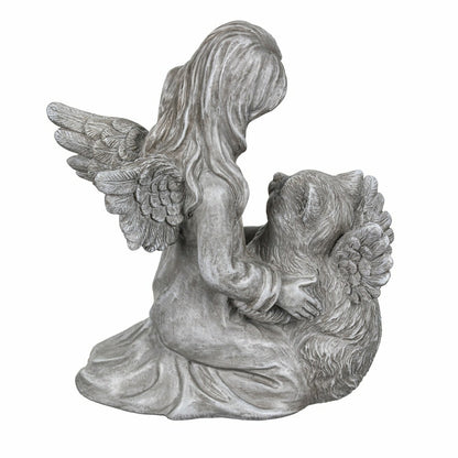 Memorial Angel’s Comfort Cat Resin Statuary, 8.5"H | Plow & Hearth