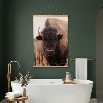 Hillside Pasture Indoor Wall Décor Canvas Tapestry, Bison | Plow & Hearth