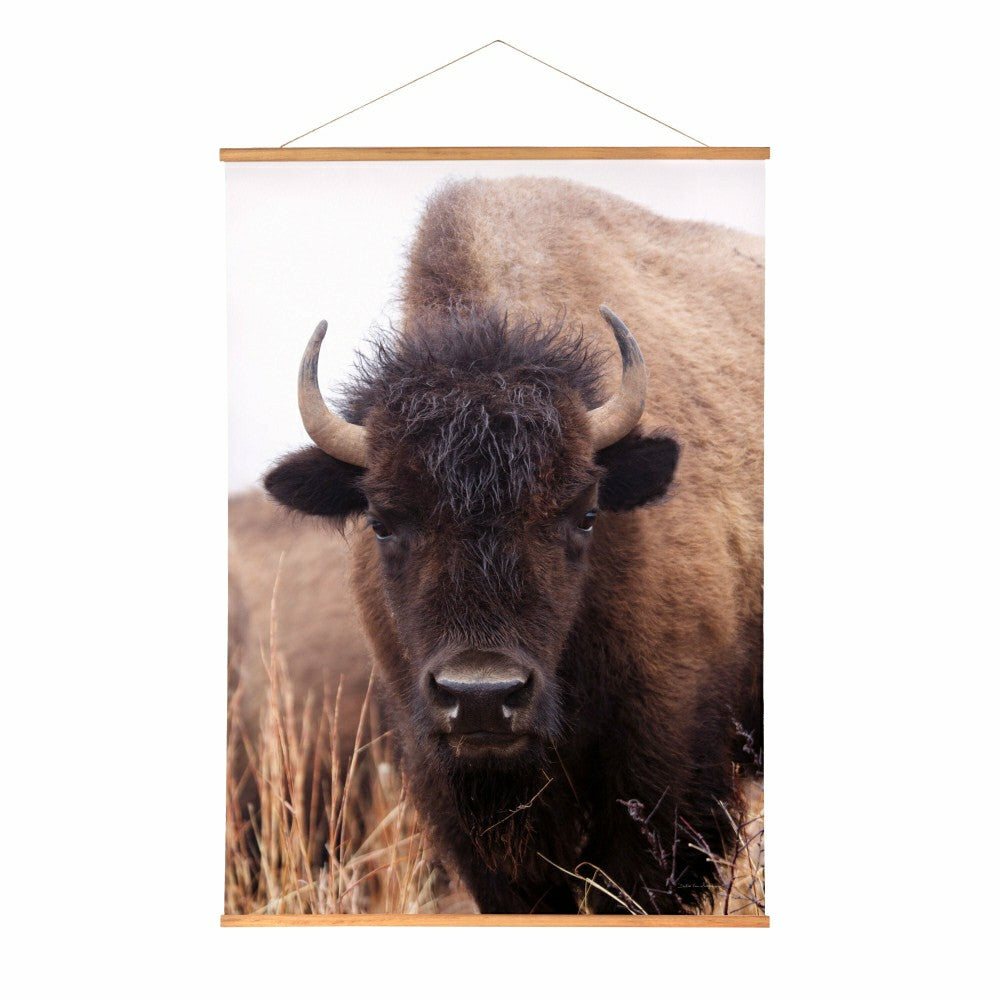Hillside Pasture Indoor Wall Décor Canvas Tapestry, Bison | Plow & Hearth