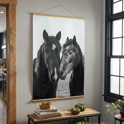Hillside Pasture Indoor Wall Décor Canvas Tapestry, Horses | Plow & Hearth