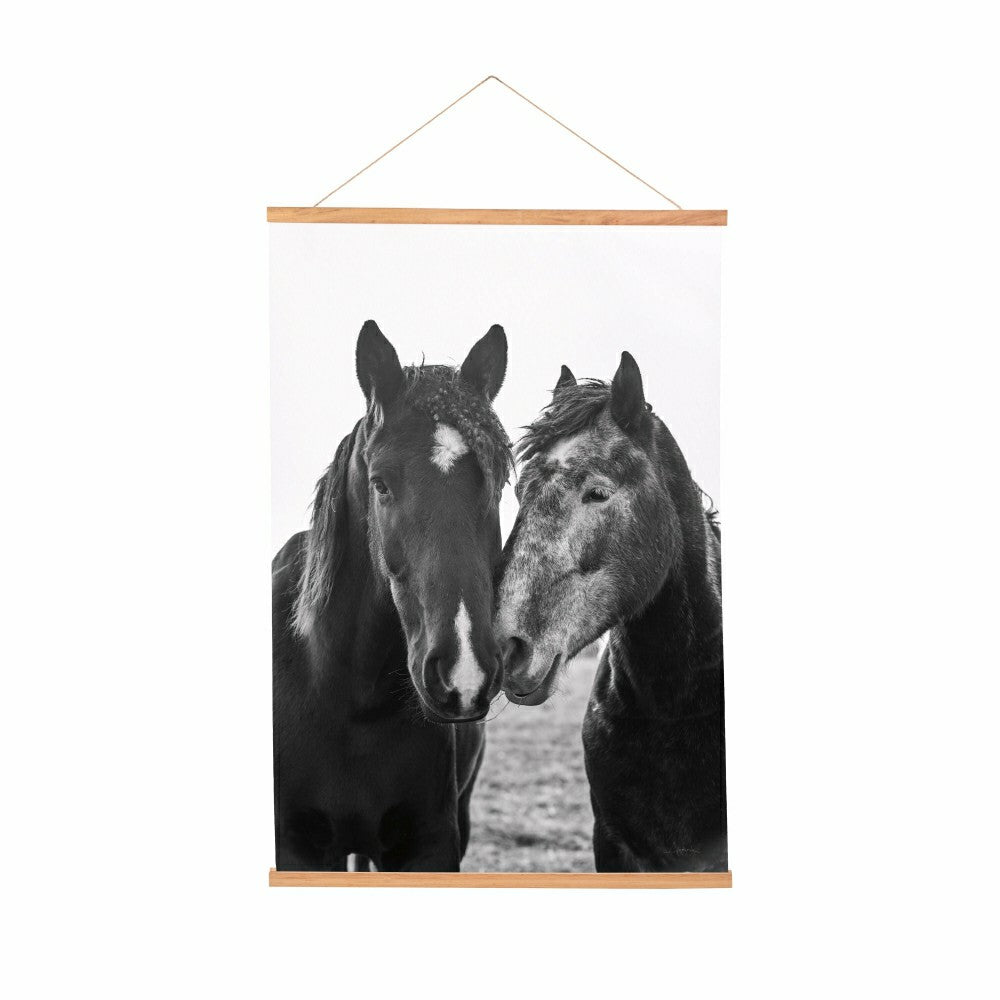 Hillside Pasture Indoor Wall Décor Canvas Tapestry, Horses | Plow & Hearth