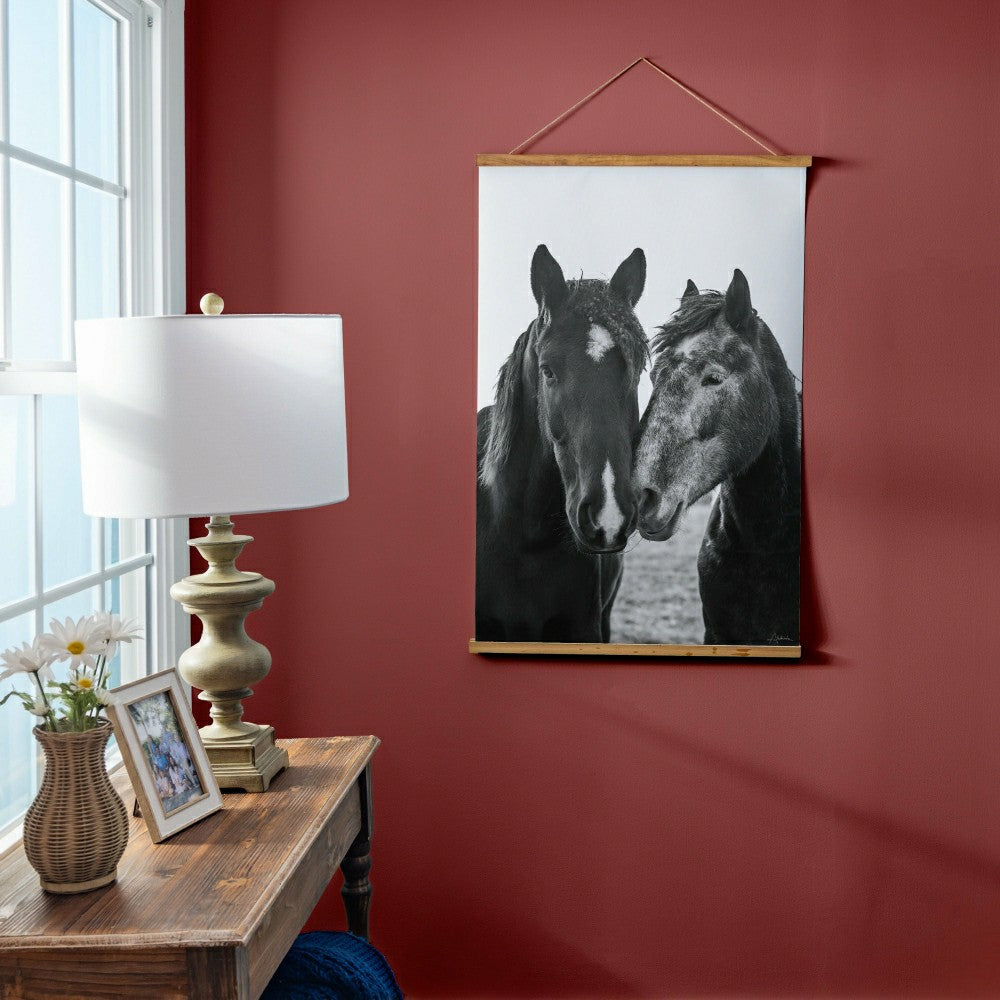 Hillside Pasture Indoor Wall Décor Canvas Tapestry, Horses | Plow & Hearth