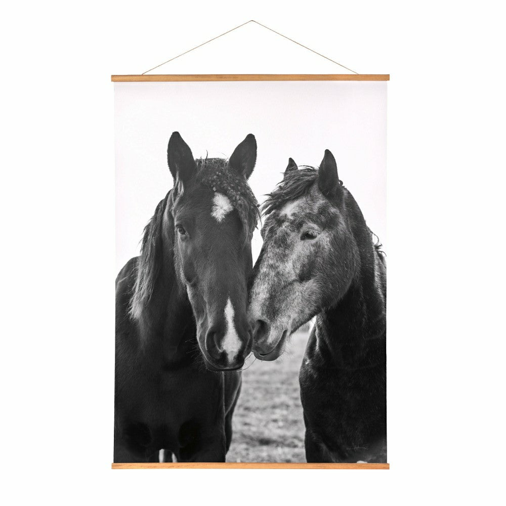 Hillside Pasture Indoor Wall Décor Canvas Tapestry, Horses | Plow & Hearth