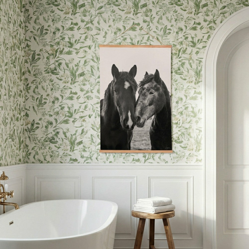 Hillside Pasture Indoor Wall Décor Canvas Tapestry, Horses | Plow & Hearth