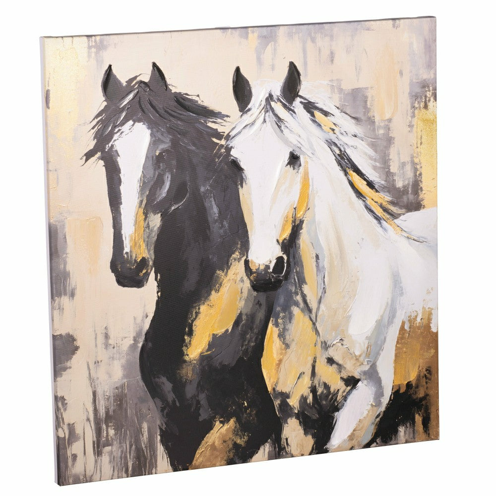 Petal and Plow Wall Décor, Pair of Horse, Canvas, 24" L x 24" H | Plow & Hearth