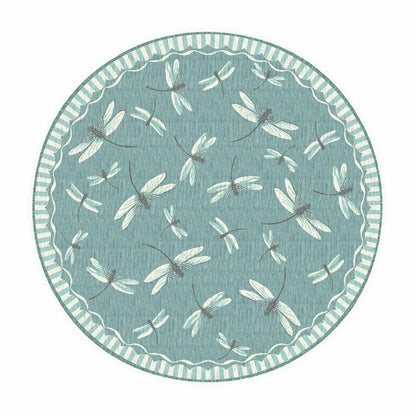 Indoor/Outdoor Dragonfly Rug, 7'10" Round | Plow & Hearth