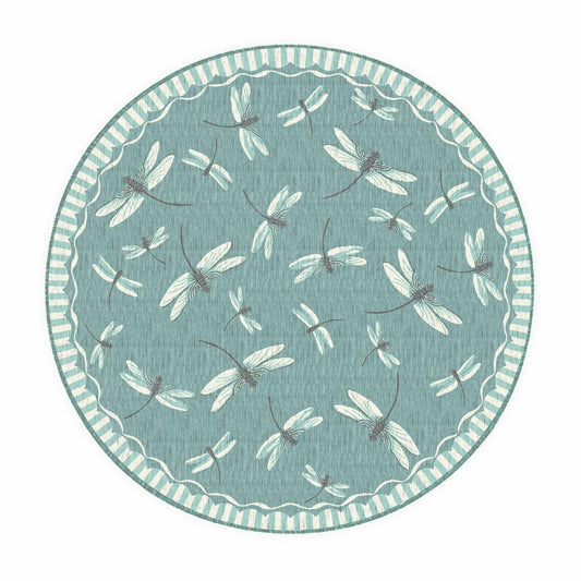Indoor/Outdoor Dragonfly Rug, 7'10" Round | Plow & Hearth