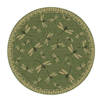 Indoor/Outdoor Dragonfly Rug, 7'10" Round | Plow & Hearth