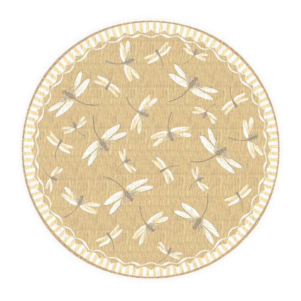 Indoor/Outdoor Dragonfly Rug, 7'10" Round | Plow & Hearth