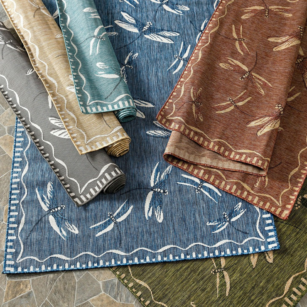 Indoor/Outdoor Dragonfly Rug, 4'10" x 7'6" | Plow & Hearth