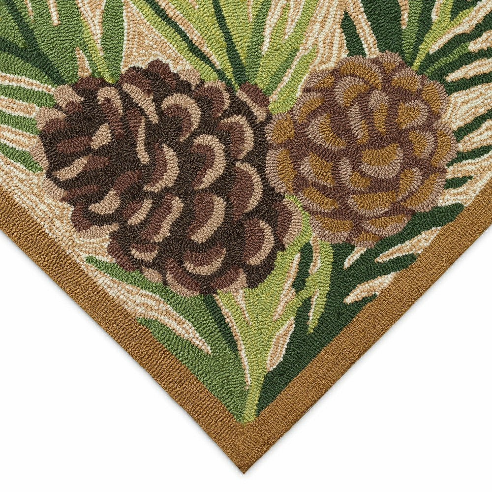 Indoor/Outdoor Forest Lake Border Rug, 5' x 7'6" | Plow & Hearth