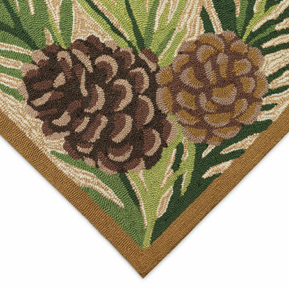 Indoor/Outdoor Forest Lake Border Rug, 42" x 66" | Plow & Hearth