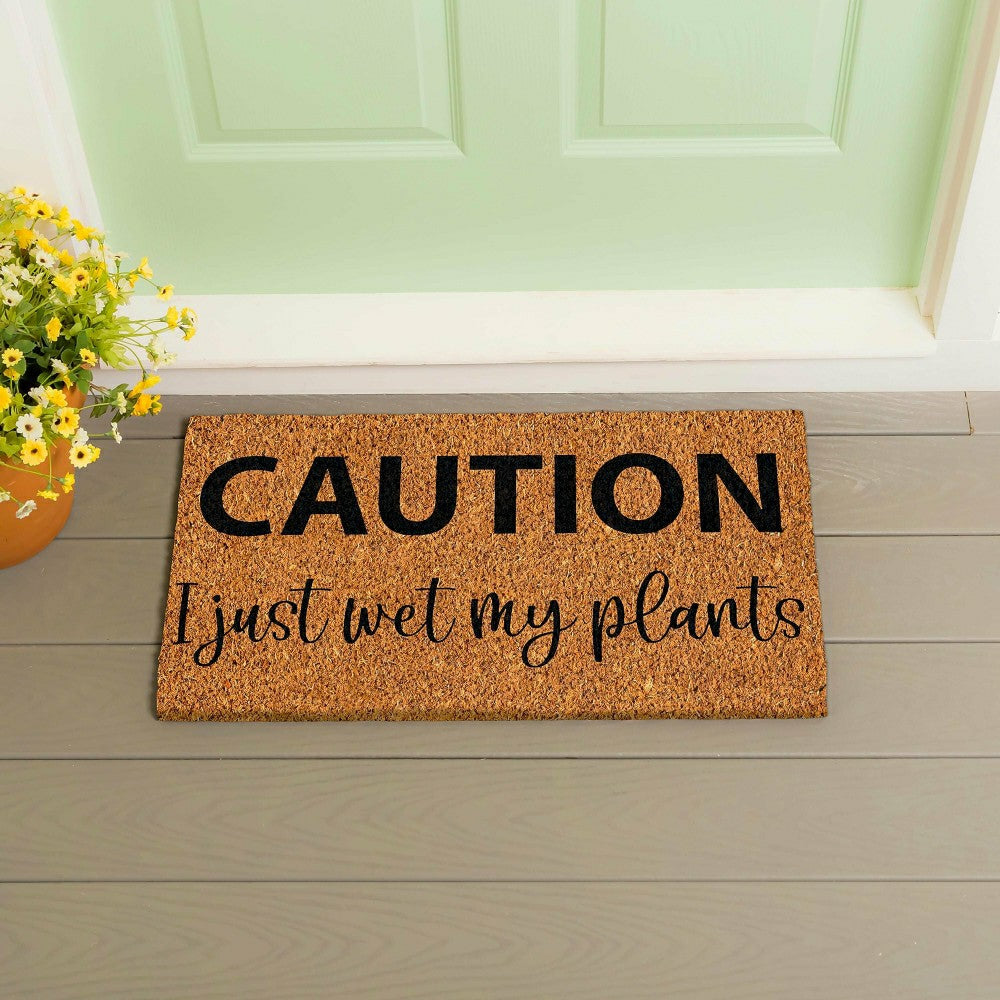 Caution I just wet my plants Coir Mat | Plow & Hearth