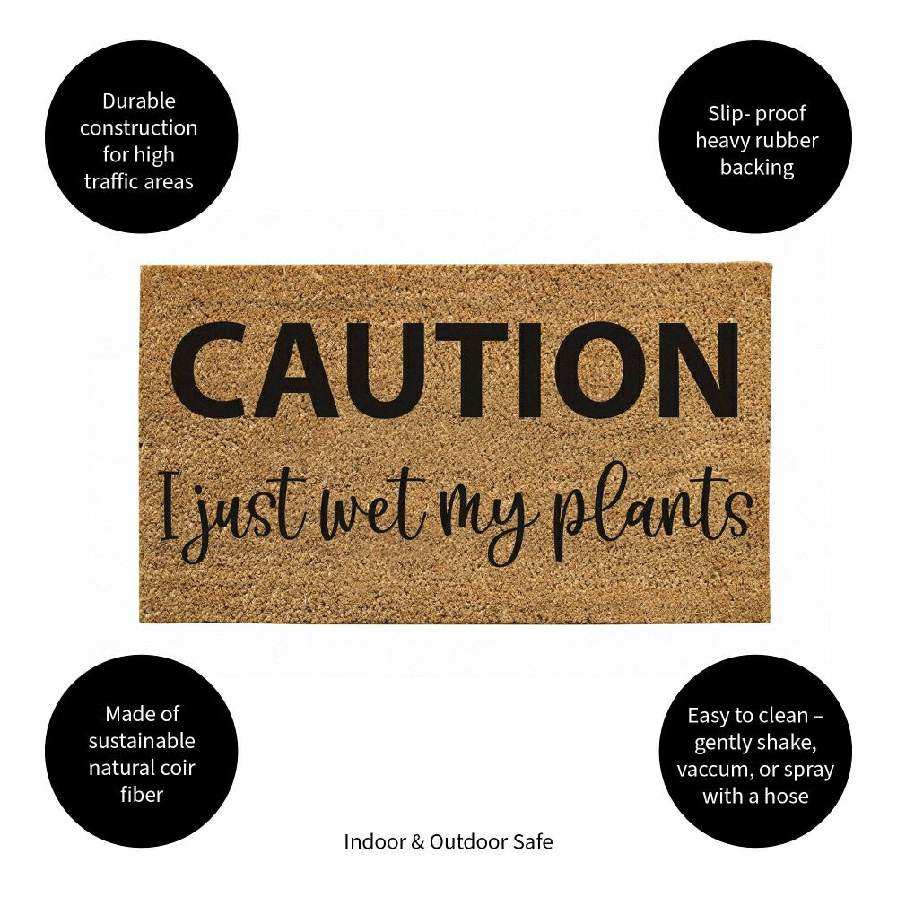 Caution I just wet my plants Coir Mat | Plow & Hearth